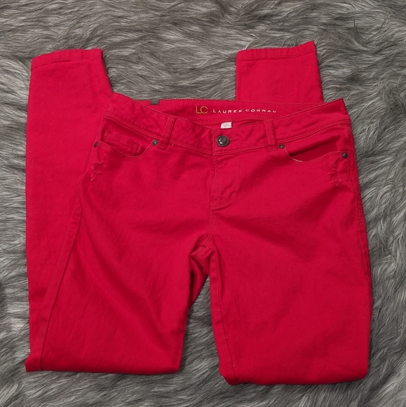 LC Lauren Conrad Denim - Lauren Conrad red distressed jeans